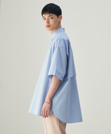 BACK PLEATS SHIRT POWDER BLUE