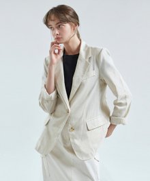 Carina Single Linen Jacket_Oatmeal