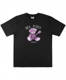 Purple bear 오버핏 반팔티셔츠 AS737(black)