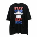 변화(BNHW) STAY HOME 오버핏 티셔츠_블랙 Designed by MUBEE(無非)