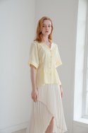 벨루아(VELUA) Tuck blouse_yellow