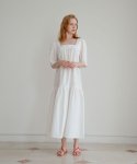벨루아(VELUA) Puff belted dress _ white