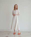벨루아(VELUA) Stitched linen dress _ ivory