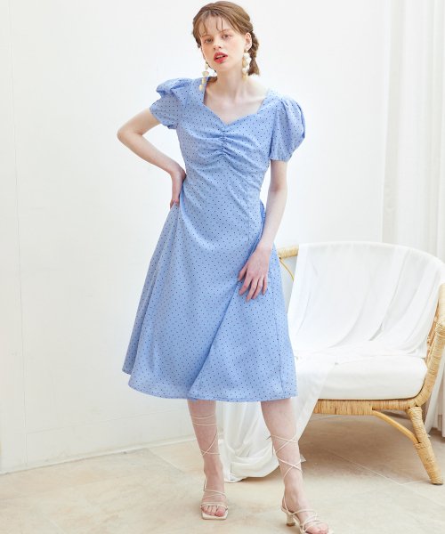 살롱 드 욘(SALON DE YOHN) Square Neck Midi Dress_ Blue - 사이즈 & 후기 | 무신사