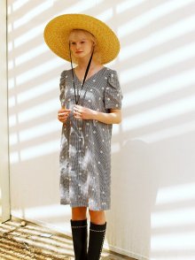 RAIVE X PIPPI Embroidery Check One Piece in Black_VW0MO1770