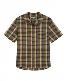 Clip Pleats Half Shirts_ Brown
