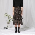 라온(RA_ON) Flower Cancan Midi Skirt (BK)