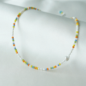 트레쥬(TREAJU) Five color mix pearl necklace