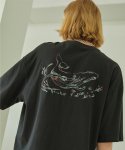 꼼파뇨(CPGN STUDIO) [20수] 고래 플라워 자수 반팔 블랙