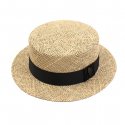 유니버셜 케미스트리(UNIVERSAL CHEMISTRY) Bau Flat Short Panama Hat BK 라피아햇