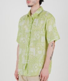 Bandana Pattern Short Sleeve Shirt Green