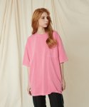 살롱드키(SALON DE KII) 피그먼트 워싱 포켓 반팔 티셔츠 핑크