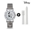 디즈니(Disney) 미키마우스 메쉬밴드 여성용 손목시계 OW035DWM 화이트가죽밴드 증정