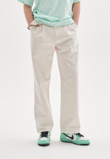 TWO TUCK CHINO PANTS_IVORY