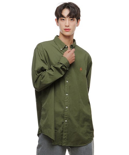 폴로 랄프 로렌(POLO RALPH LAUREN) 커스텀핏 가먼트 다이 치노 셔츠 - 그린 - 169,000 | 무신사 스토어 폴로 랄프 로렌(Polo Ralph Lauren) 커스텀핏 가먼트 다이 치노 셔츠 - 그린 - 169,000 | 무신사 스토어