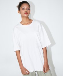 스트링 오버핏 티셔츠 - WHITE