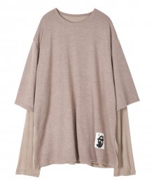 Layered Patch sleeve - Beige