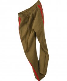 Canvas side snap button pants - Khaki