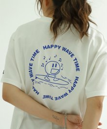 스마일 서핑 로고 티셔츠 (white)