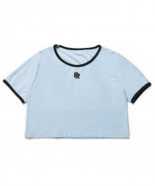 RR Embroidered Crop Top Blue