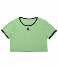 RR Embroidered Crop Top Green
