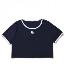 RR Embroidered Crop Top Navy