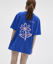 선플라워 오버핏 반팔 티셔츠 (Blue)
