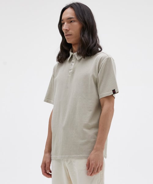 Поло pigment overfit PK short sleeve (Desert beige)