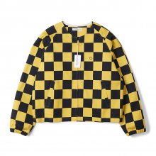 Checker board Jacket / Black x Yellow