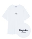 레이지레이크(LAZY LAKE) 유니섹스 센터 자수로고 티셔츠 화이트