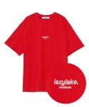 레이지레이크(LAZY LAKE) 유니섹스 센터 자수로고 티셔츠 레드