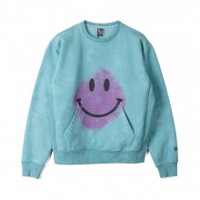 Tie dye MAD Smile Sweat Shirts / Turquoise Pink