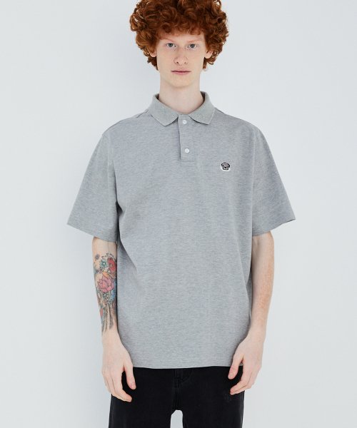 Футболка pique lazy otter embroidery unisex Gray