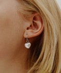 러브미몬스터(LOVE ME MONSTER) [Surgical] Pearl Heart Ring Earrings