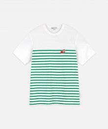NOTE STRIPED TEE-GREEN