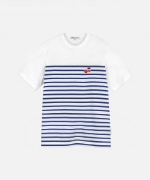 NOTE STRIPED TEE-BLUE