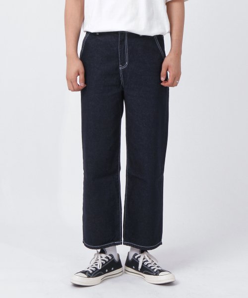 [No Fade] Джинсы crop wide (Deep Blue)