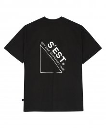 S/T TRIANGLE LOGO - 반팔 - (SESSEST-017) - BLACK