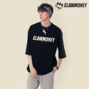 클라우머니(CLAW MONEY) 7부 로고 티셔츠 BK