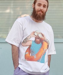 코코넛 튜브맨 반팔 티셔츠 - 화이트