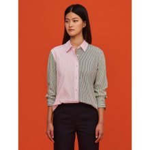 [GREEN BEANPOLE] 라이트 핑크 믹스 스트라이프 셔츠 (BF0864N01Y)