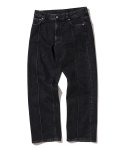 유니폼브릿지(UNIFORM BRIDGE) pin tuck wide denim pants black washed