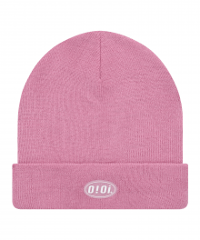 RUBBER LABEL LONG BEANIE_pink