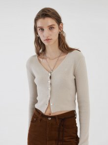 SOFT CROP KNIT CARDIGAN (grey)