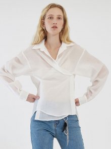 WRINKLE DRAPING SHIRTS (white)