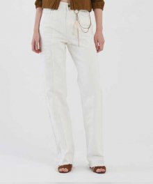 CUTTING WIDE DENIM PANTS (white)