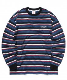 SANSKRIT STRIPED LS TEE NAVY(MG2AFMT559A)