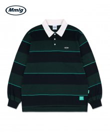 [Mmlg] W/S RUGBY SHIRT (GREEN / NAVY)