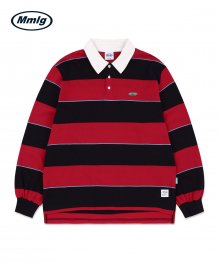 [Mmlg] W/S RUGBY SHIRT (RED / NAVY)