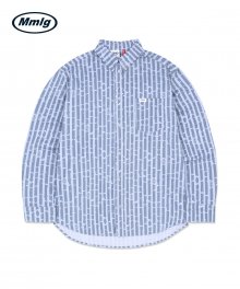 [Mmlg] STROKE STRIPE SHIRT (LIGHT PURPLE)